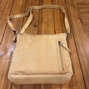 Tan leather latico crossbody bag